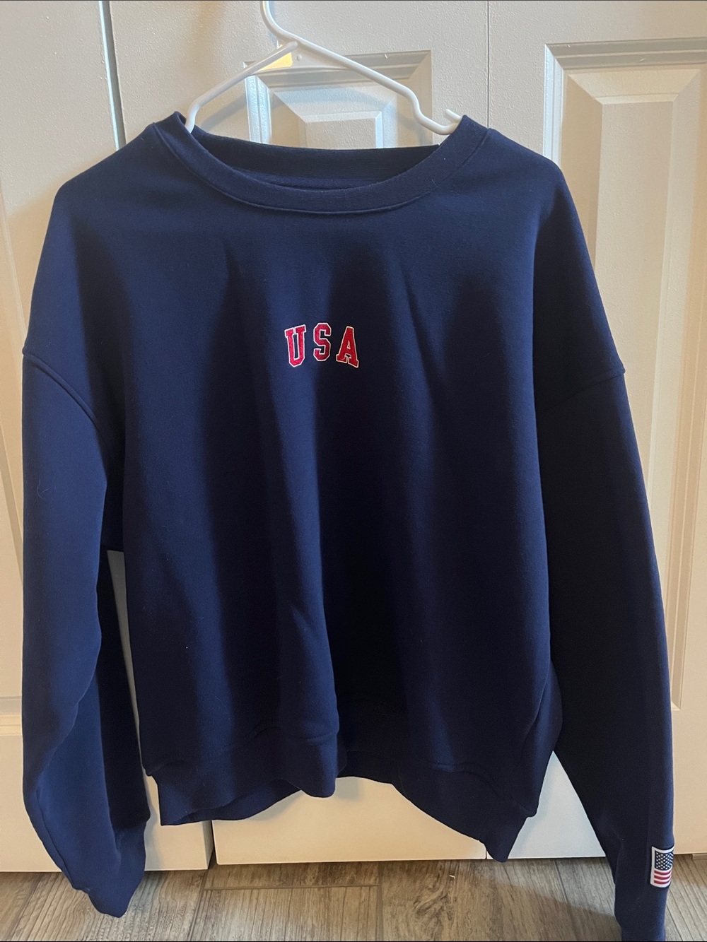 Navy 'USA' Crewneck Sweatshirt - Classic Women's Top